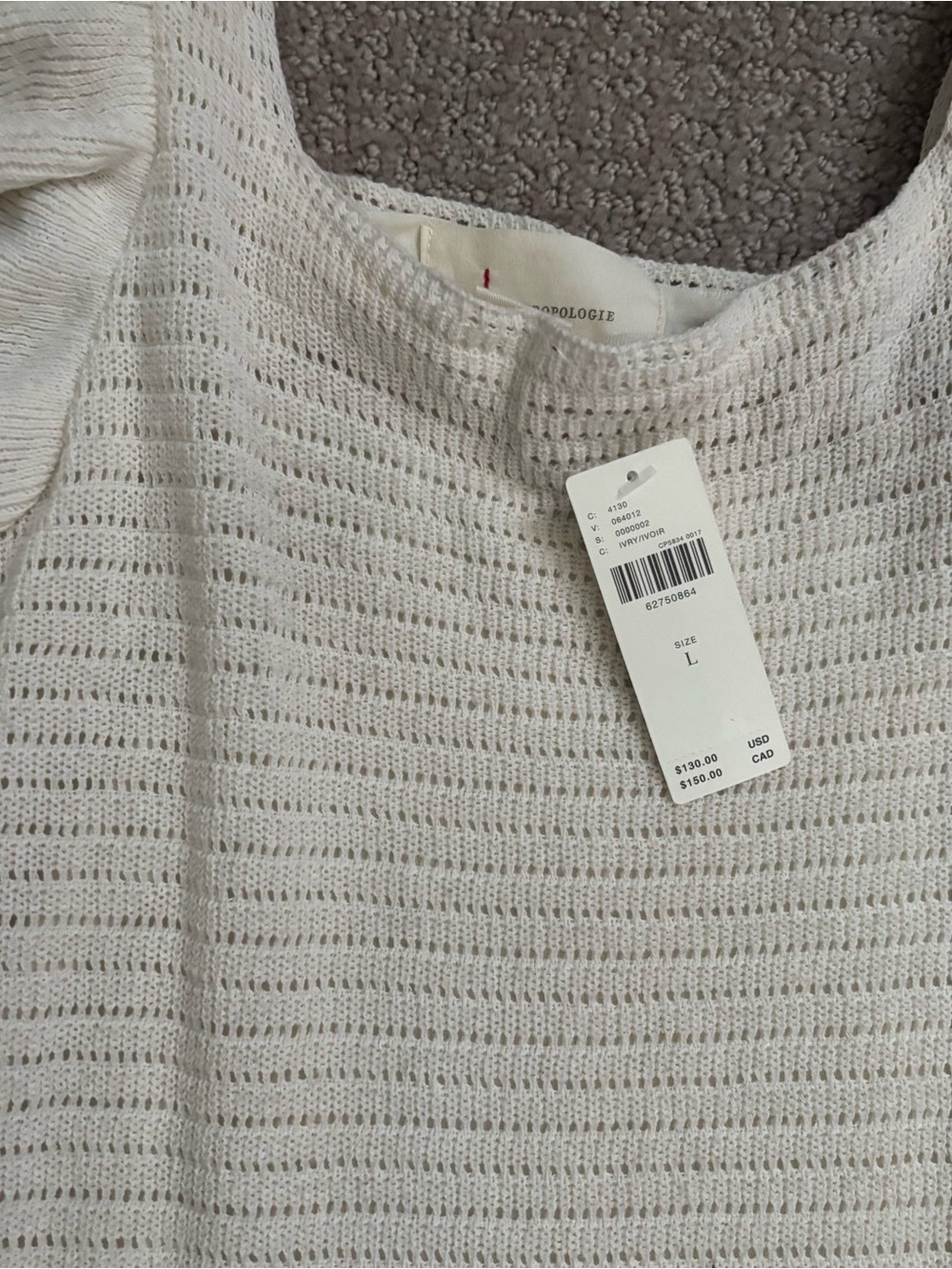 NWT Anthropologie Cream Open-Knit Women’s Sweater dress - Size L